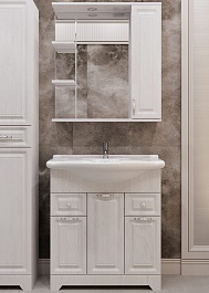 Stella Polare Мебель для ванной Кармела 75 люкс белое серебро – фотография-1